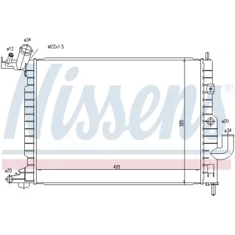 Radiateur, refroidissement du moteur NISSENS 63081