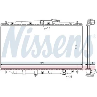 Radiateur, refroidissement du moteur NISSENS 63315