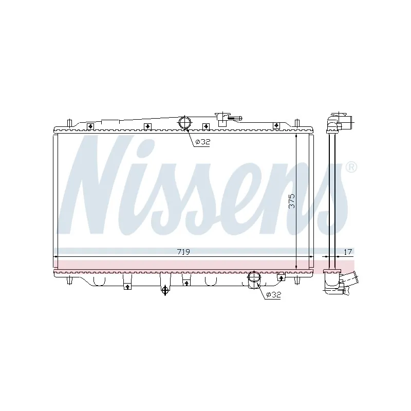 Radiateur, refroidissement du moteur NISSENS 63315