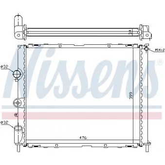 Radiateur, refroidissement du moteur NISSENS 63768