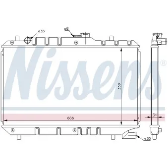 Radiateur, refroidissement du moteur NISSENS 64168