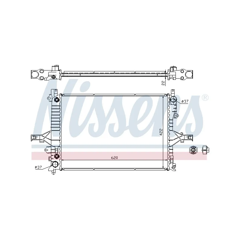 Radiateur, refroidissement du moteur NISSENS 65552A