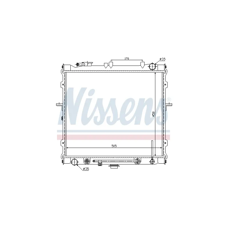 Radiateur, refroidissement du moteur NISSENS 66607