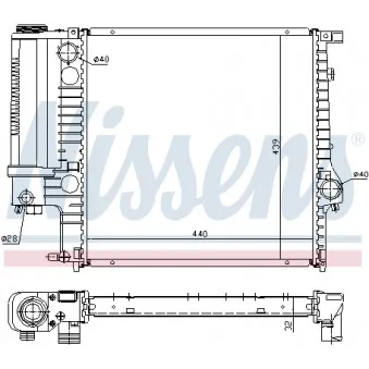 Radiateur, refroidissement du moteur NISSENS 690178