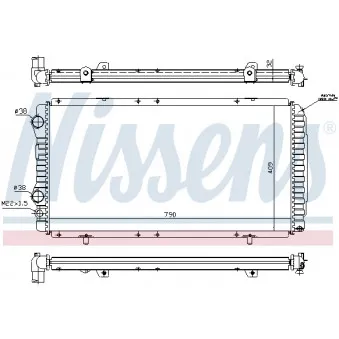 Radiateur, refroidissement du moteur NISSENS 691287