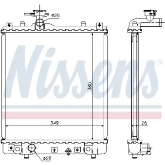 Radiateur, refroidissement du moteur NISSENS 696294