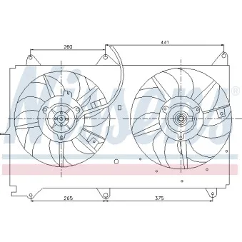 Ventilateur, refroidissement du moteur NISSENS 85237