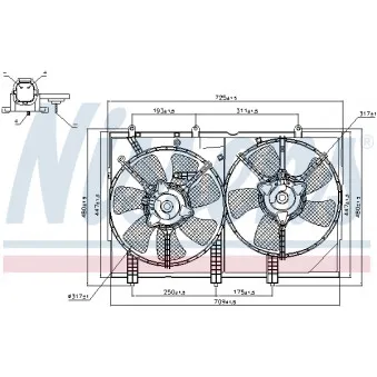 Ventilateur, refroidissement du moteur NISSENS 85276