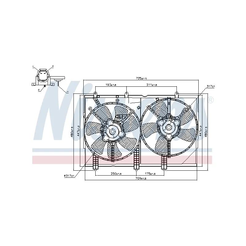 Ventilateur, refroidissement du moteur NISSENS 85276