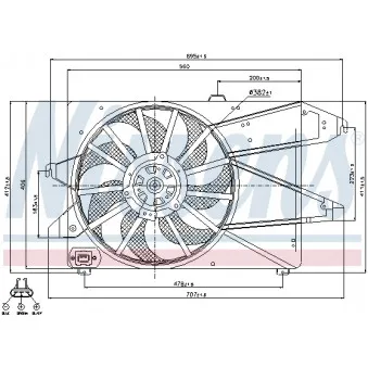 Ventilateur, refroidissement du moteur NISSENS 85505