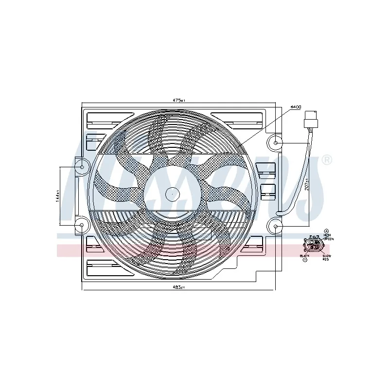 Ventilateur, refroidissement du moteur NISSENS 85629