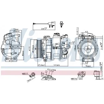 Compresseur, climatisation NISSENS 890306
