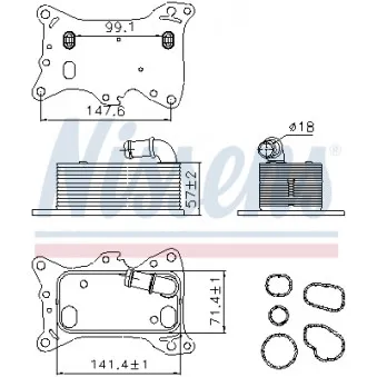 Radiateur d'huile NISSENS 91198