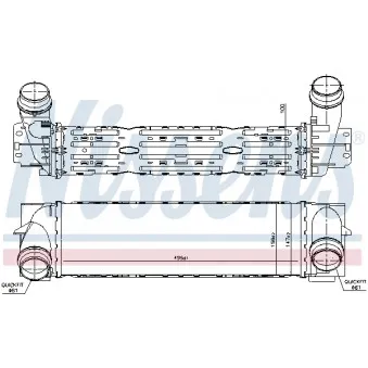 Intercooler, échangeur NISSENS 96343