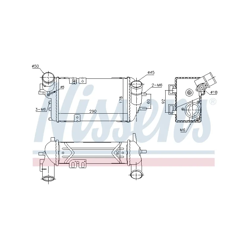 Intercooler, échangeur NISSENS 96398