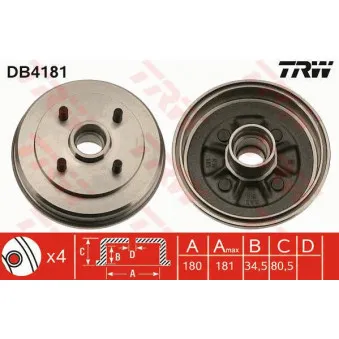 Tambour de frein TRW DB4181