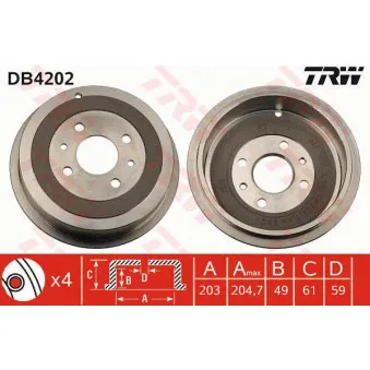 Tambour de frein TRW DB4202