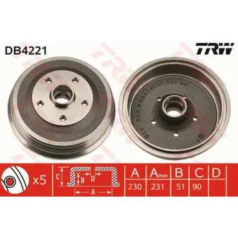 Tambour de frein TRW DB4221