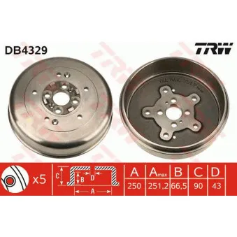 Tambour de frein TRW DB4329