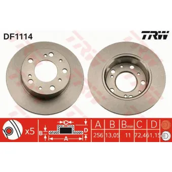 Jeu de 2 disques de frein avant TRW DF1114