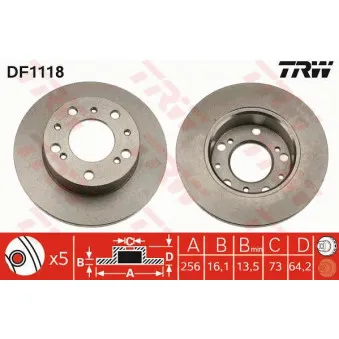 Jeu de 2 disques de frein avant TRW DF1118