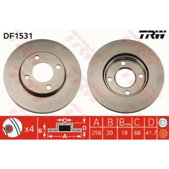 Jeu de 2 disques de frein avant TRW