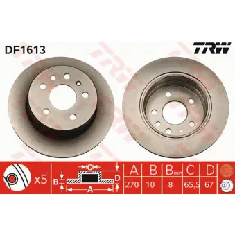 Jeu de 2 disques de frein arrière TRW