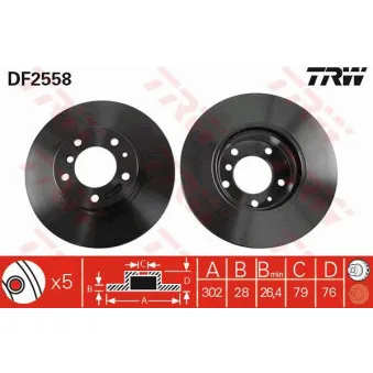 Jeu de 2 disques de frein avant TRW