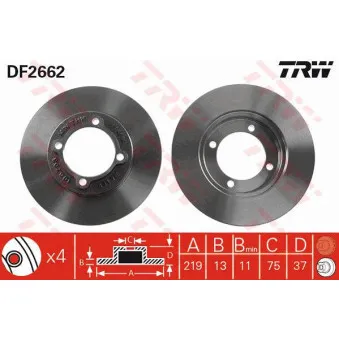 Jeu de 2 disques de frein avant TRW