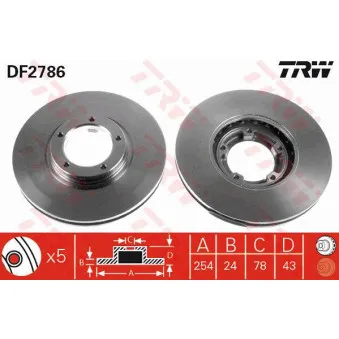 Jeu de 2 disques de frein avant TRW DF2786