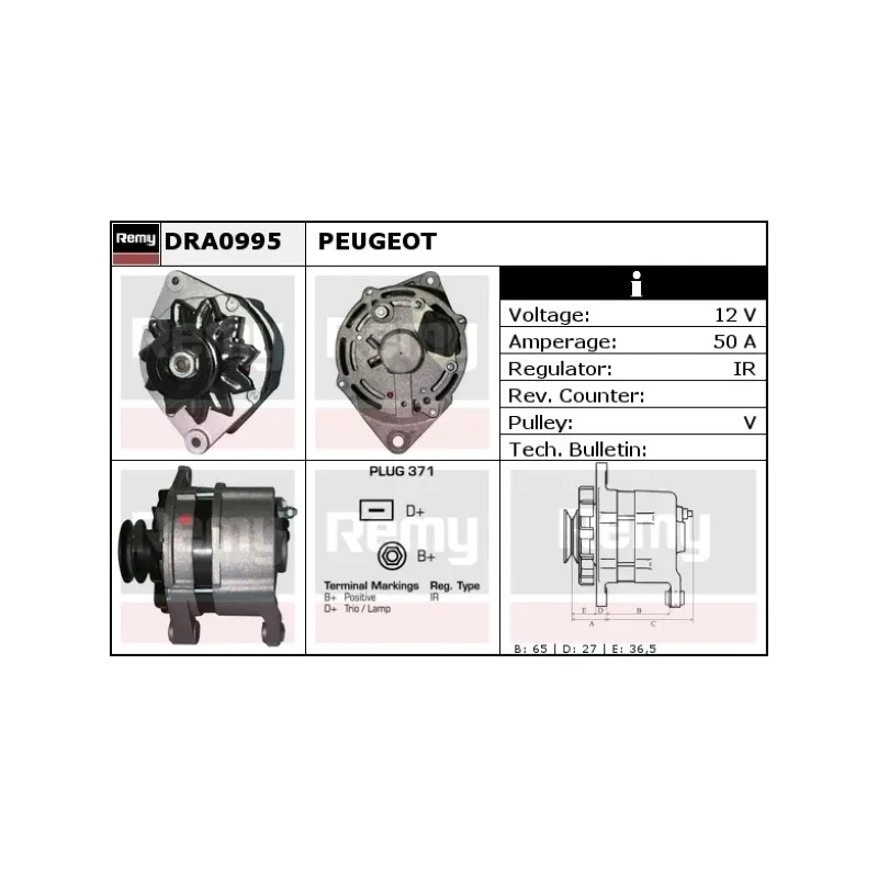 Alternateur REMY DRA0995