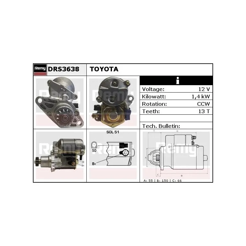 Démarreur REMY DRS3638
