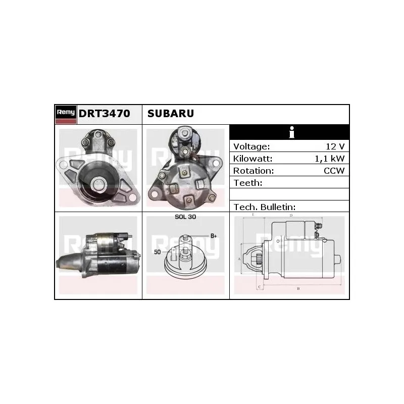 Démarreur REMY DRT3470