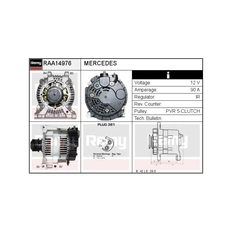 Alternateur REMY RAA14976