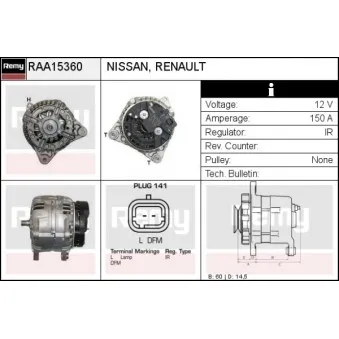 Alternateur REMY RAA15360