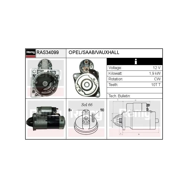 Démarreur REMY RAS34099
