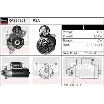 Démarreur REMY RAS34351