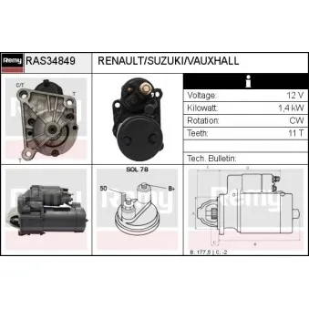 Démarreur REMY RAS34849