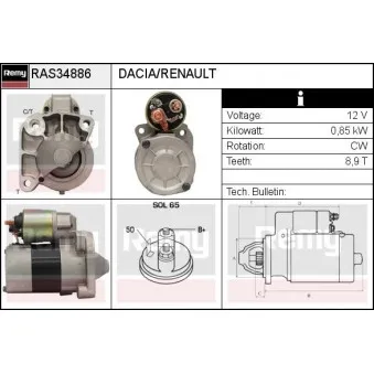 Démarreur REMY RAS34886