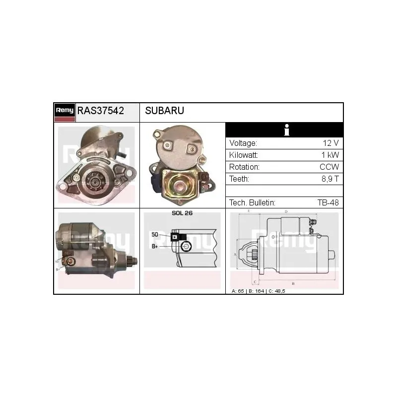 Démarreur REMY RAS37542