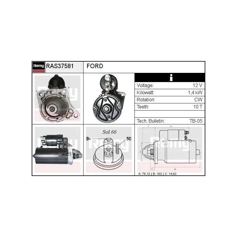 Démarreur REMY RAS37581