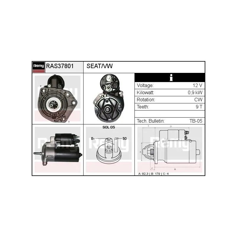 Démarreur REMY RAS37801