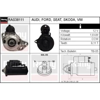 Démarreur REMY RAS38111