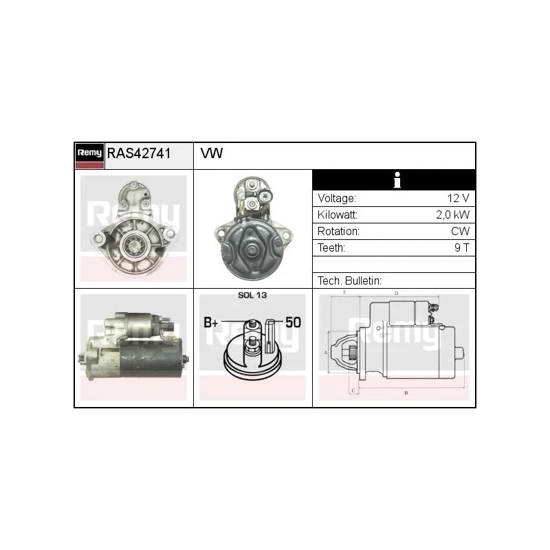 Démarreur REMY RAS42741