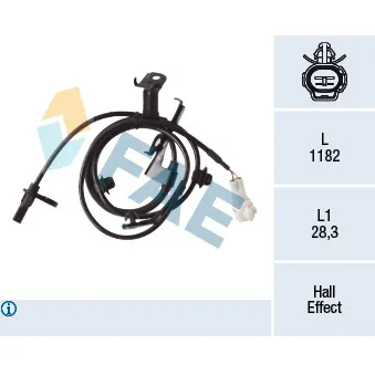 Capteur, vitesse de roue FAE 78391