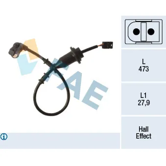 Capteur, vitesse de roue FAE 78490