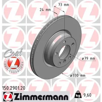 Jeu de 2 disques de frein avant ZIMMERMANN 150.2901.20