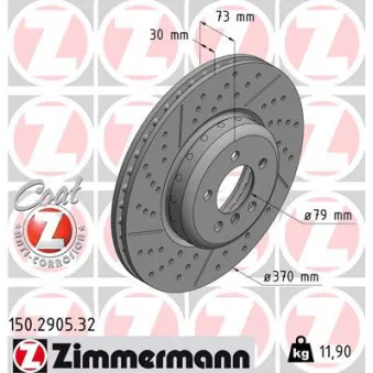 Jeu de 2 disques de frein avant ZIMMERMANN 150.2905.32