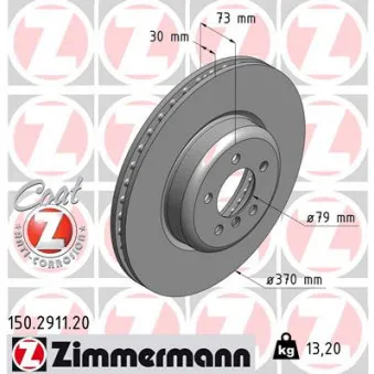 Jeu de 2 disques de frein avant ZIMMERMANN 150.2911.20