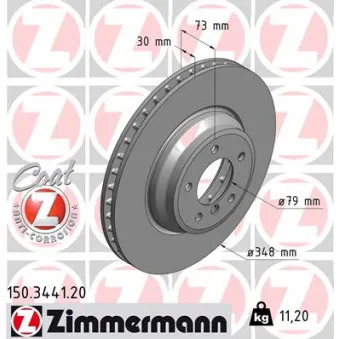 Jeu de 2 disques de frein avant ZIMMERMANN 150.3441.20